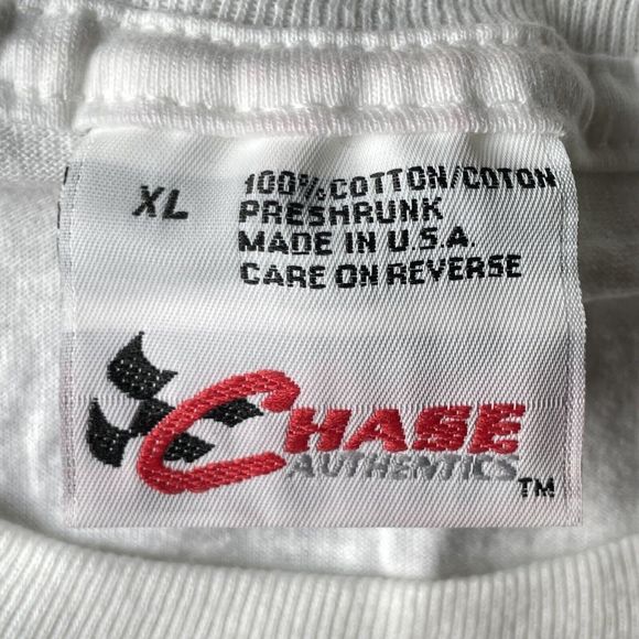 VTG Chase Michael Waltrip T-Shirt Mens XL White Autographed Huge Print USA Made - Picture 4 of 8